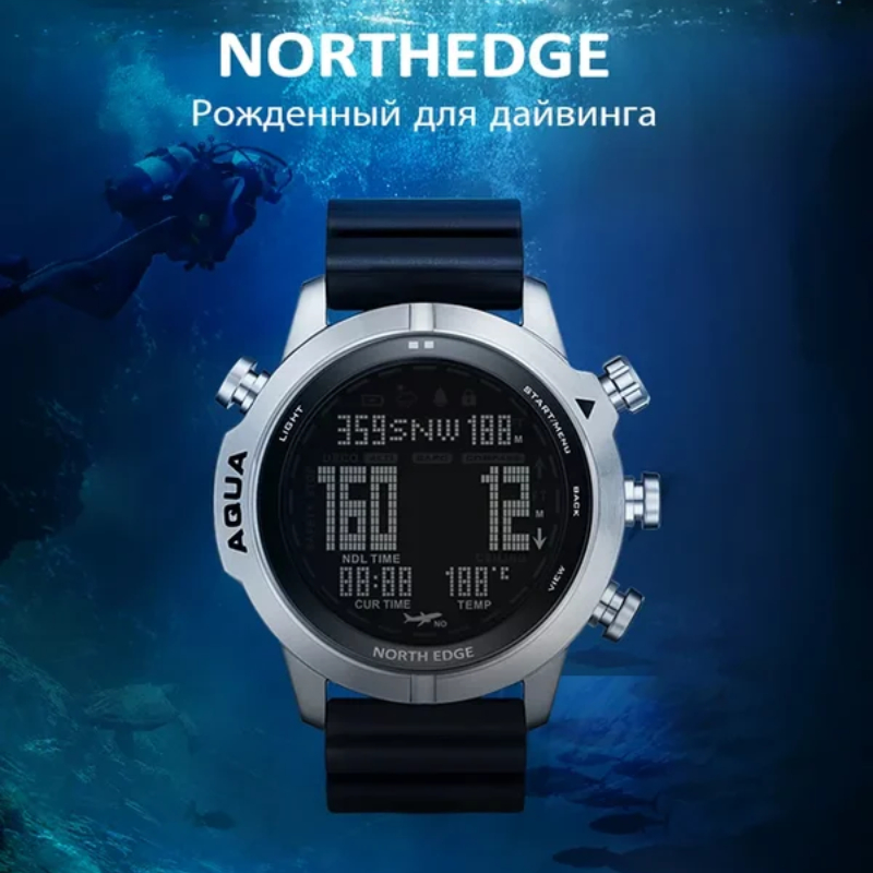 Altimeter Compass Watch - NORTH EDGE Heren Professioneel Duikhorloge met