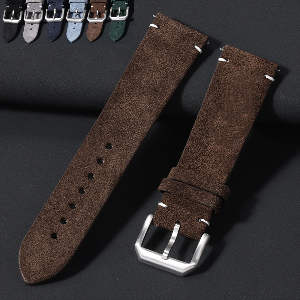 Smartwatch Vintage Watches For Women - 20mm 22mm Zacht Suède Lederen Horlogeband